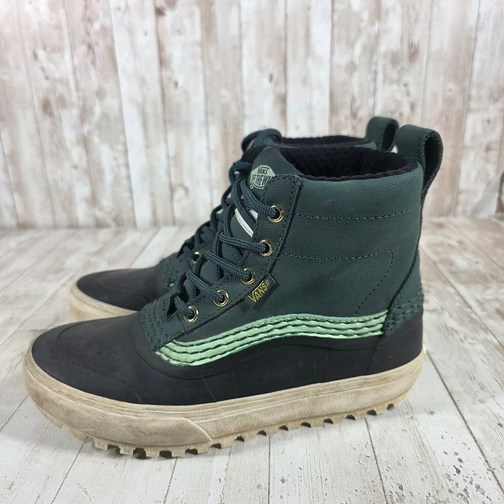 Vans Standard Mid Snow MTE Forest Green Black Winter Boots Mens 5.5 Womens 7